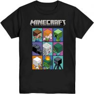 Minecraft Boys Video Game T-Shirt - Black and Green Creeper Face - Official Shirt
