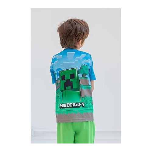  Minecraft Creeper T-Shirt and Shorts Outfit Set Little Kid to Big Kid