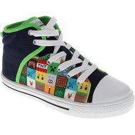 Minecraft Shoes for Boys, High-Top Sneakers for Little Kid/Big Kid, Navy/Green