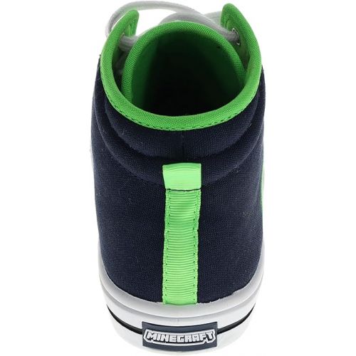  Minecraft Shoes for Boys, High-Top Sneakers for Little Kid/Big Kid, Navy/Green