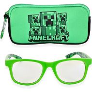 Minecraft Blue Light Blocking Glasses for Kids with Case Boys Computer Video Gaming Glasses Age 2-10 Eyewear Protection