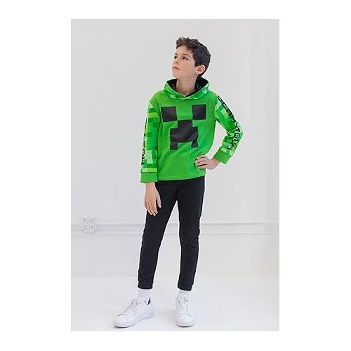  Minecraft Creeper Fleece Pullover Hoodie and Pants Outfit Set Little Kid to Big Kid