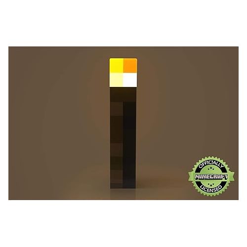  Minecraft Brownstone Torch Lamp | 11.5 Inch LED Night Light | USB Charging Port (USB cable not included)