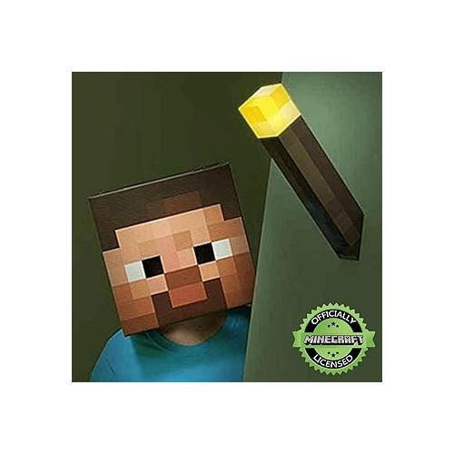  Minecraft Brownstone Torch Lamp | 11.5 Inch LED Night Light | USB Charging Port (USB cable not included)