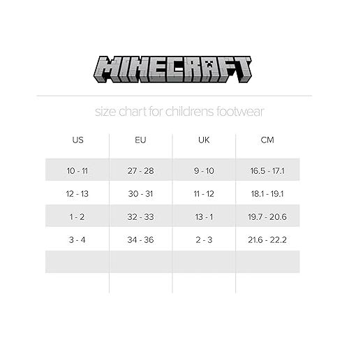  Minecraft Boys' Slip-On Shoes for Little Kids, Sport Skate Shoe Casual