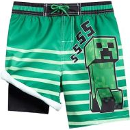 Minecraft Creeper Compression Swim Trunks Bathing Suit UPF 50+ Quick Dry Little Kid to Big