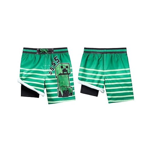  Minecraft Creeper Compression Swim Trunks Bathing Suit UPF 50+ Quick Dry Little Kid to Big