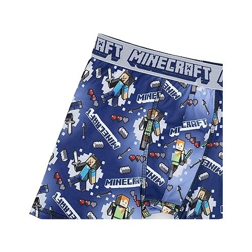  Minecraft Boys' Ultimate Gamer 7-Pack Athletic Boxer Briefs with Coolcraft Technology in Sizes 4, 6, 8 and 12
