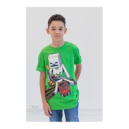  Minecraft Mobs Skeleton Enderman 3 Pack T-Shirts Little Kid to Big Kid
