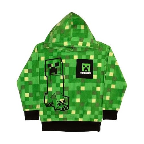  Minecraft Creeper Graphic 2-Piece Set - Boys Fleece Pullover Hoodie & Jogger Pants 2-Pack Bundle Set for Kids and Toddlers