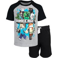Minecraft Creeper T-Shirt and French Terry Shorts Outfit Set Little Kid to Big Kid