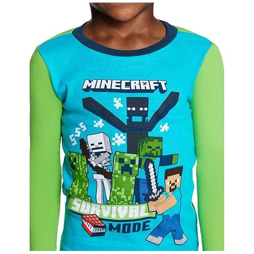  Minecraft Boys' 6-Piece Snug-fit Cotton Pajamas Set