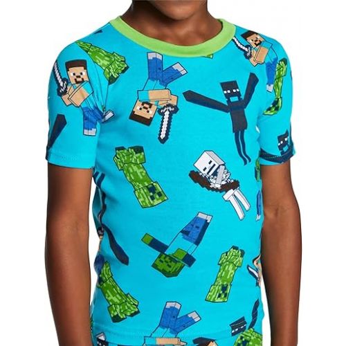  Minecraft Boys' 6-Piece Snug-fit Cotton Pajamas Set