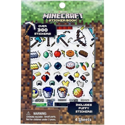  TUGOKU Kids CameraMinecraft Sticker Book, Includes Puffy Stickers, Over 300 Stickers