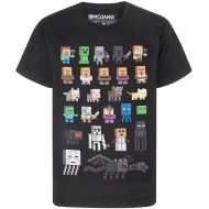 Minecraft T-Shirt Boys Kids Sprites Characters Short Sleeve Purple Top