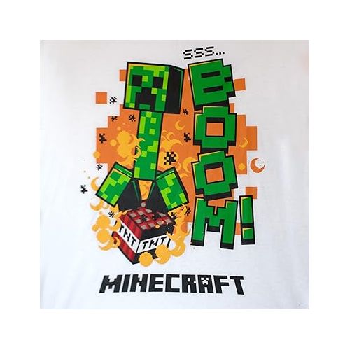 Minecraft Creeper Boys 3-Piece Bundle Set, Zip up Fashion Hoodie, Short Sleeve T-Shirt, and Jogger Sweatpants