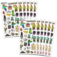 Minecraft Party Favors for Boys & Girls Bundle ~ 12 Pack Minecraft Sticker Sheets for Kids Birthday Party Goodie Bags | Minecraft Party Supplies