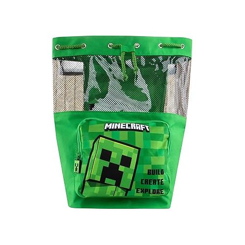  Minecraft Swimming Bag | Creeper Boys Swim Bag | Children’s Swimming Bag | One Size Green