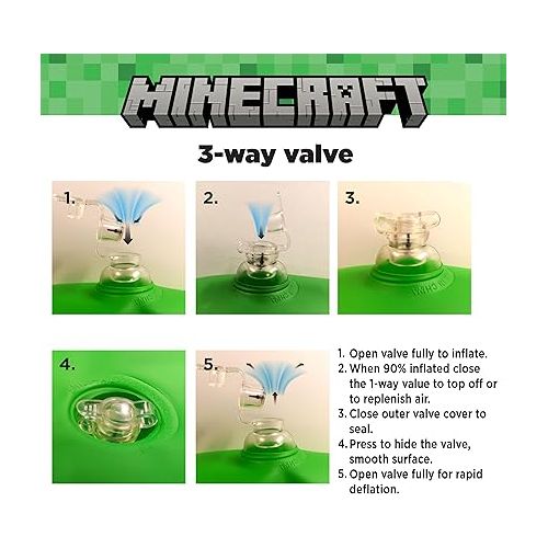  Officially Licensed Minecraft Inflatable Creeper Snow Sled for Kids - Durable/Easy to Inflate - Large 48