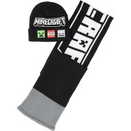 Minecraft Creeper & TNT Knit Scarf & Cuff Beanie Cold Weather Set for Kids & Adults, 2 PC Set