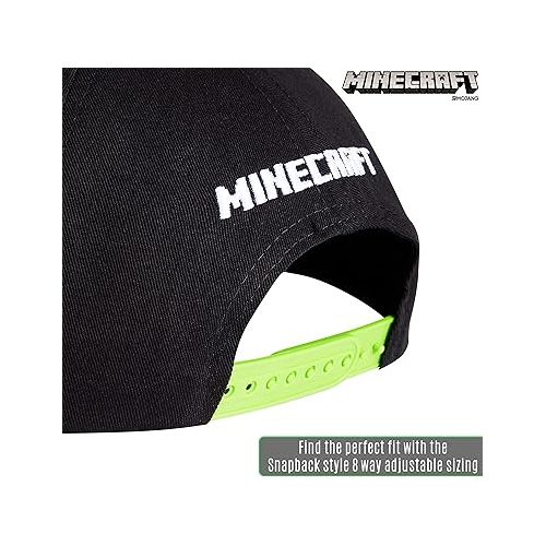  Minecraft Baseball Caps for Boys, Kids Trucker Hat with Creeper and TNT, One Size Baseball Cap, Official Video Game Merchandise for Childrens, Gifts for Gamers (Multicoloured)