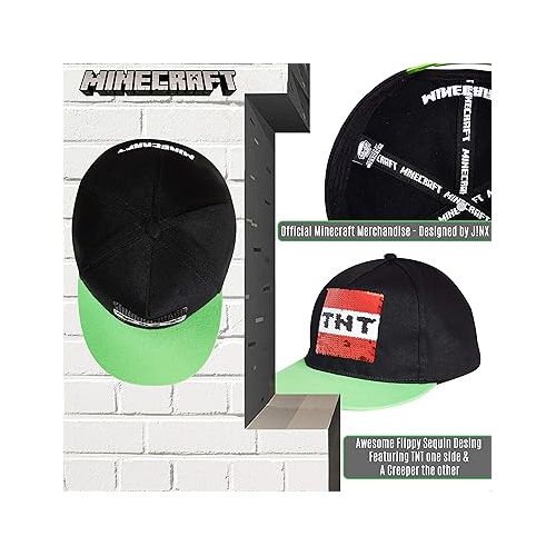  Minecraft Baseball Caps for Boys, Kids Trucker Hat with Creeper and TNT, One Size Baseball Cap, Official Video Game Merchandise for Childrens, Gifts for Gamers (Multicoloured)