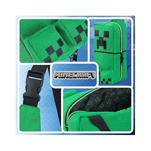  Minecraft Boys Crossbody Bag with Adjustable Strap - Gamer Gifts