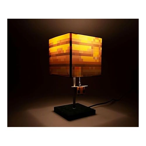  Minecraft Yellow Bee Nest Block Desk Lamp with 3D Bee Puller | Nightstand Table Lamp with LED Mood Light for Bedroom, Desk, Living Room, Playroom | Home Decor Kids Room Essentials | Video Game Gifts