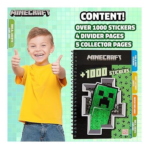  Minecraft Sticker Book for Kids with 28 Sticker Sheets Over 1000 Stickers Creeper Collector Stickers for Scrapbooking Creative Book Stickers Activity Set Gamer Gifts for Boys