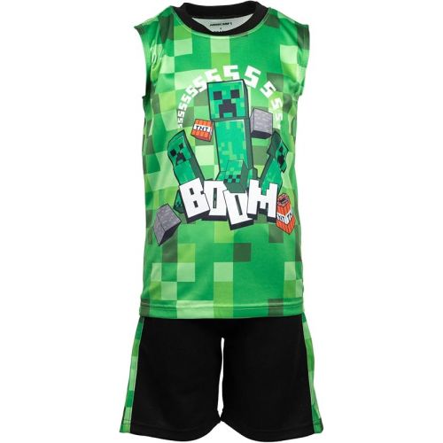  Minecraft Creeper T-Shirt Tank Top and MeshShorts 3 Piece Outfit Set Little Kid to Big Kid