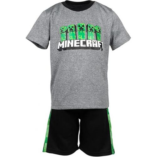  Minecraft Creeper T-Shirt Tank Top and MeshShorts 3 Piece Outfit Set Little Kid to Big Kid