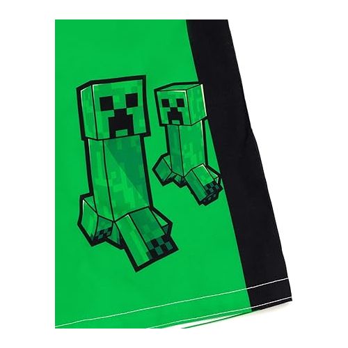  Minecraft Zombie Creeper Alex Steve Rash Guard and Swim Trunks Outfit Set Little Kid to Big Kid