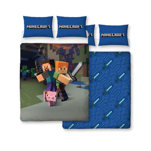  Minecraft Good Guys Double Duvet Set - Large Print Design