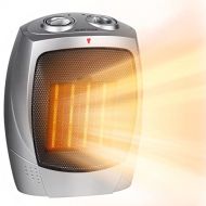 Minetom Electric Space Heater for Room, 750W/1500W Plug-in Portable Ceramic Heater with Adjustable Thermostat, Safe to Use with 3 Modes Tip-over and Overheat Function for Bedroom Office Te