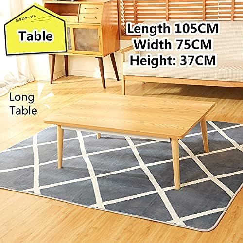  MingrXieh Heating Table Tatami Kotatsu Table,Japanese Stove Heated Table,Solid Wood Tatami Heater,Square Futon Table,Heater/Blanket/Carpet (Color : Log Color Table)