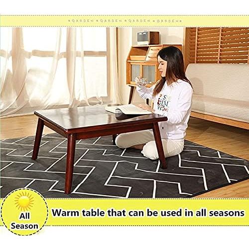  MingrXieh Heating Table Tatami Kotatsu Table,Japanese Stove Heated Table,Solid Wood Tatami Heater,Square Futon Table,Heater/Blanket/Carpet (Color : Log Color Table)