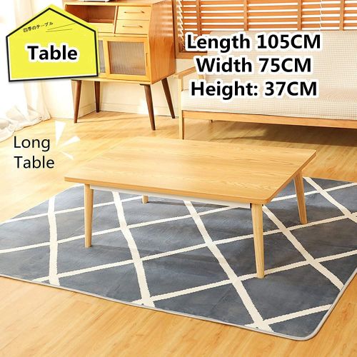  MingrXieh Heating Table Tatami Kotatsu Table,Japanese Stove Heated Table,Solid Wood Tatami Heater,Square Futon Table,Heater/Blanket/Carpet (Color : Log Color Table)