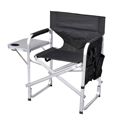  Mings Stylish Camping Folding Directors Chair 300 Lbs Capacity SL1204 Black