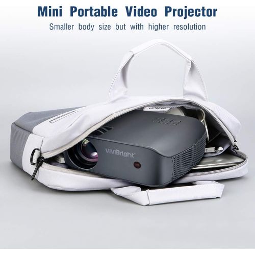  [아마존 핫딜]  [아마존핫딜]Mini Projector, VIVIBRIGHT f10 Portable Projector, Full HD 1080P Supported Video Projector, 2800White Light Brightness Home Theater Projector, Compatible with Smart Phone, TV Stick