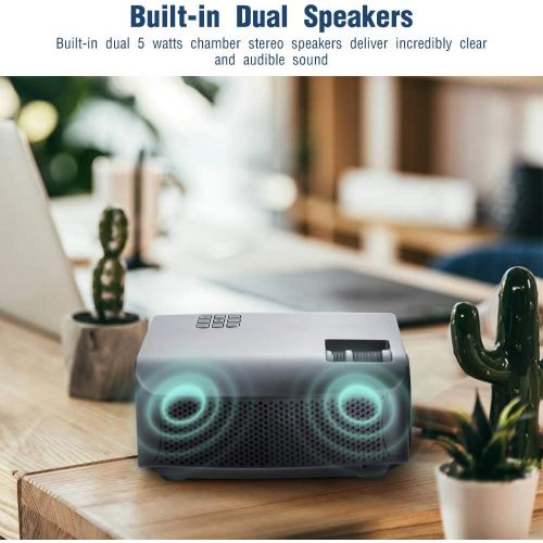  [아마존 핫딜]  [아마존핫딜]Mini Projector, VIVIBRIGHT f10 Portable Projector, Full HD 1080P Supported Video Projector, 2800White Light Brightness Home Theater Projector, Compatible with Smart Phone, TV Stick