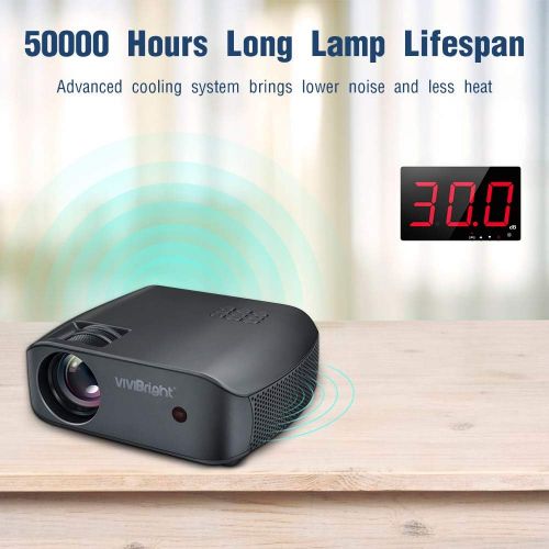  [아마존 핫딜]  [아마존핫딜]Mini Projector, VIVIBRIGHT f10 Portable Projector, Full HD 1080P Supported Video Projector, 2800White Light Brightness Home Theater Projector, Compatible with Smart Phone, TV Stick