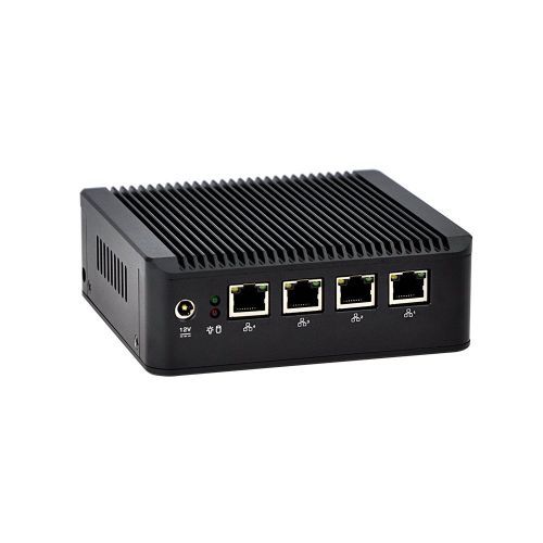  Qotom-Q190G4U-S02 Black Mini PC Windows Pfsense Intel Celeron Processor J1900 Quad-Core with VGA 4 NIC 4 USB (2G RAM + 32G SSD + 150M WiFi)