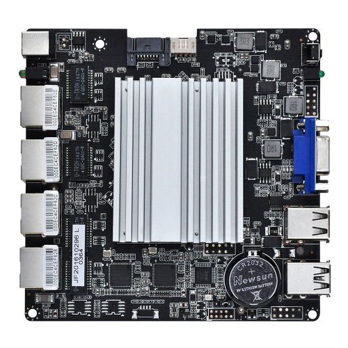  Qotom-Q190G4U-S02 Black Mini PC Windows Pfsense Intel Celeron Processor J1900 Quad-Core with VGA 4 NIC 4 USB (2G RAM + 32G SSD + 150M WiFi)