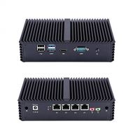 Qotom-Q350G4 Fanless Mini PC with 4 Ethernet LAN Support pfSense Router Intel Core i5 4200U AES-NI Computer (2G RAM + 256G SSD)