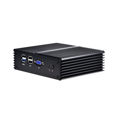  Qotom-Q190G4N-S08 Mini Computer Quad Core 4 Ethernet Ports Intel J1900 Support Pfsense as Router Firewall Mini PC (4G RAM + 32G SSD)