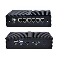 Qotom-Q550G6-S05 Qotom Mini PC Barebone 6 LAN Micro PC AES-NI Dual Core i5 6200U Support Pfsense Firewall Linux Ubuntu Fanless Mini Computer Server