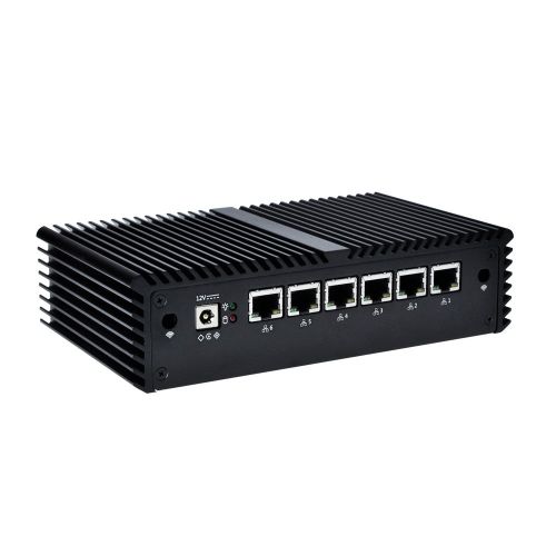  Qotom-Q550G6-S05 Qotom Mini PC Barebone 6 LAN Micro PC AES-NI Dual Core i5 6200U Support Pfsense Firewall Linux Ubuntu Fanless Mini Computer Server