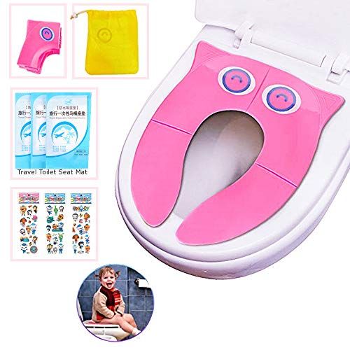  [아마존베스트]Mini Dream Portable Potty Training Seat Folding Travel Potty Toilet Seat with Non Slip Silicone Pads for Toddler Baby...