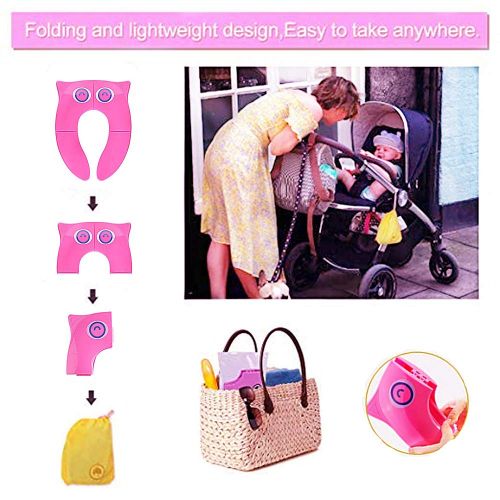  [아마존베스트]Mini Dream Portable Potty Training Seat Folding Travel Potty Toilet Seat with Non Slip Silicone Pads for Toddler Baby...