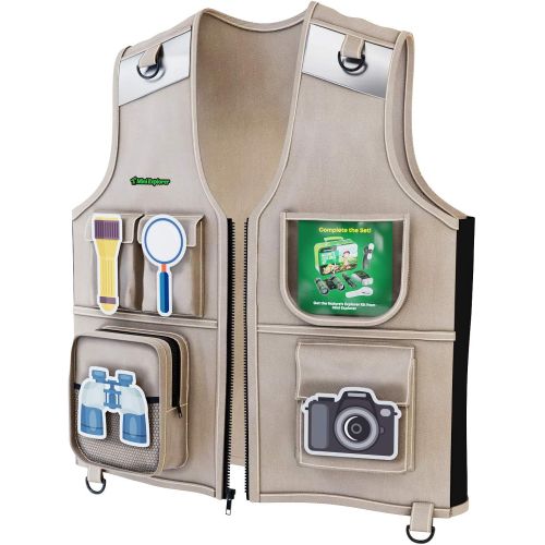  Mini Explorer Kids Explorer Vest and Hat Costume - Backyard Safari Cargo Vest Kids Outdoor Activity - Gifts for young kids, boys and girls ages 4-8